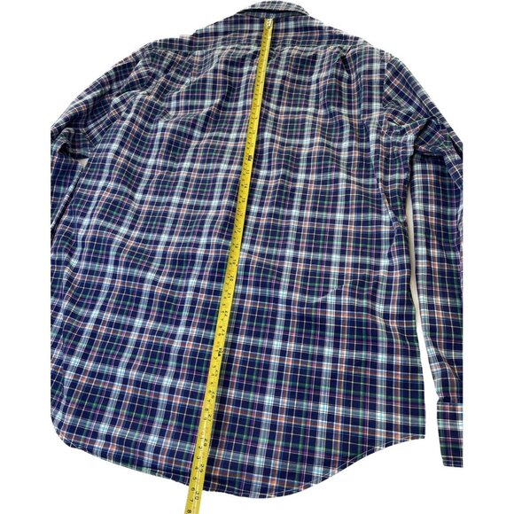 POLO Ralph Lauren Men’s M Plaid Button-Down Shirt Royal Navy Blue Multi - Picture 8 of 10